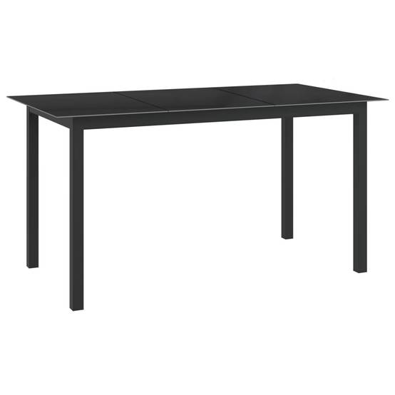 Table de jardin Aluminium et verre noir 150 x 90 x 74 cm, Poids :24.1kg - PANGIVO - Image 1