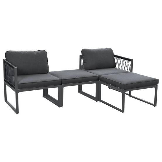 Ensemble de salon de jardin en aluminium, ensemble de meubles de terrasse. 2 canapés, 2 repose - pieds, différentes combinaisons, réglables - Image 6
