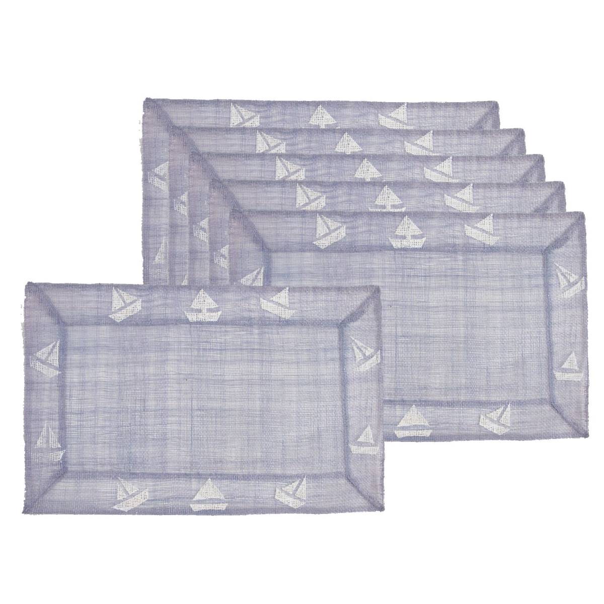 Aubry Gaspard - Lot de 6 sets de table en sinamay Petit bateau - Imagen 1