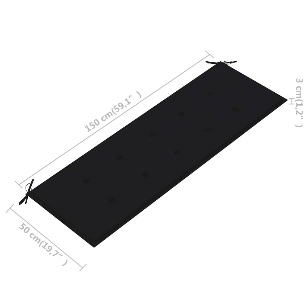 Helloshop26 - Banc de jardin meuble de patio d'extérieur terrasse avec coussin 157 cm bois d'acacia massif - Imagen 8