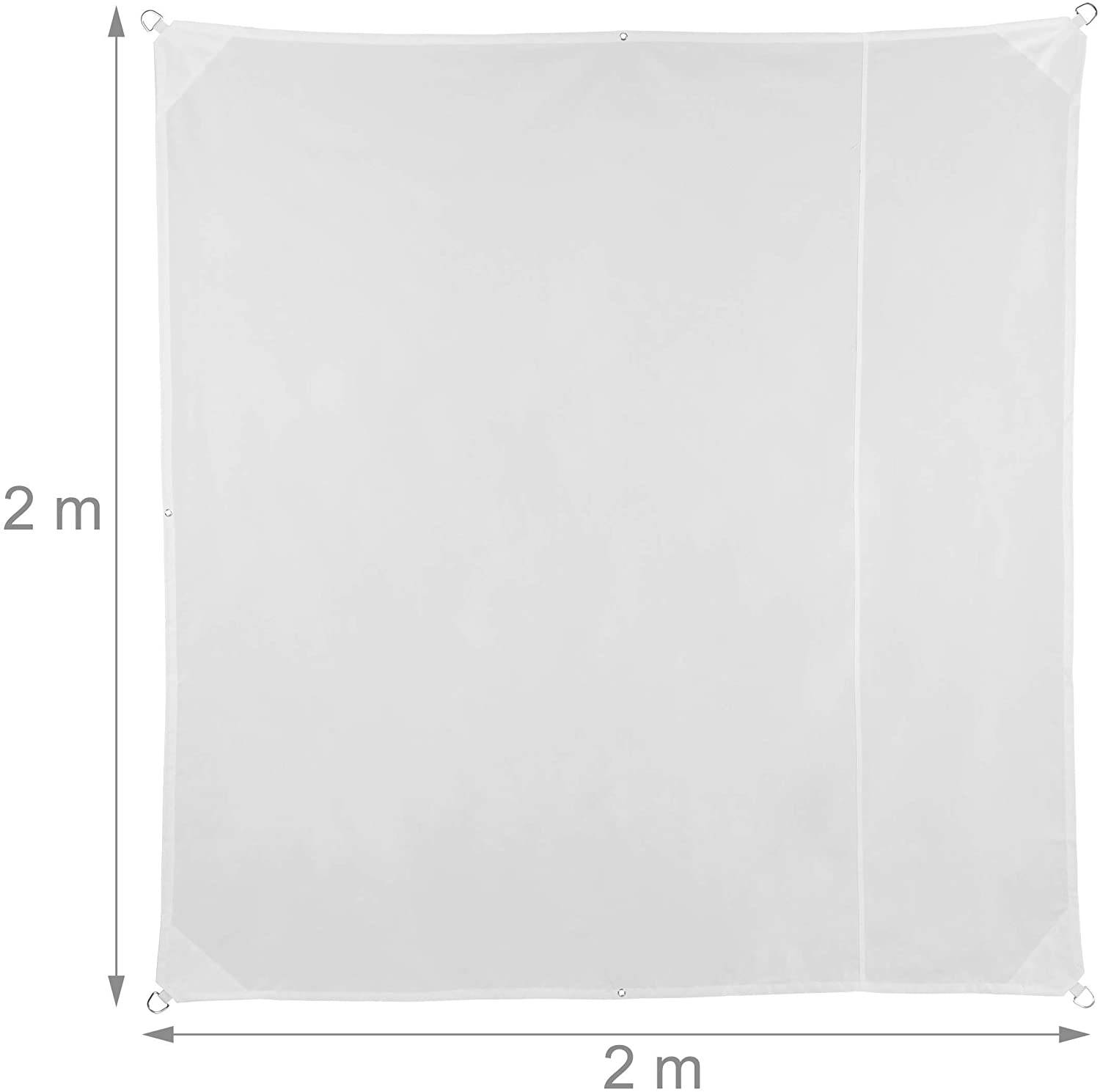 Helloshop26 - Voile d’ombrage carré 2 x 2m blanc - Imagen 2