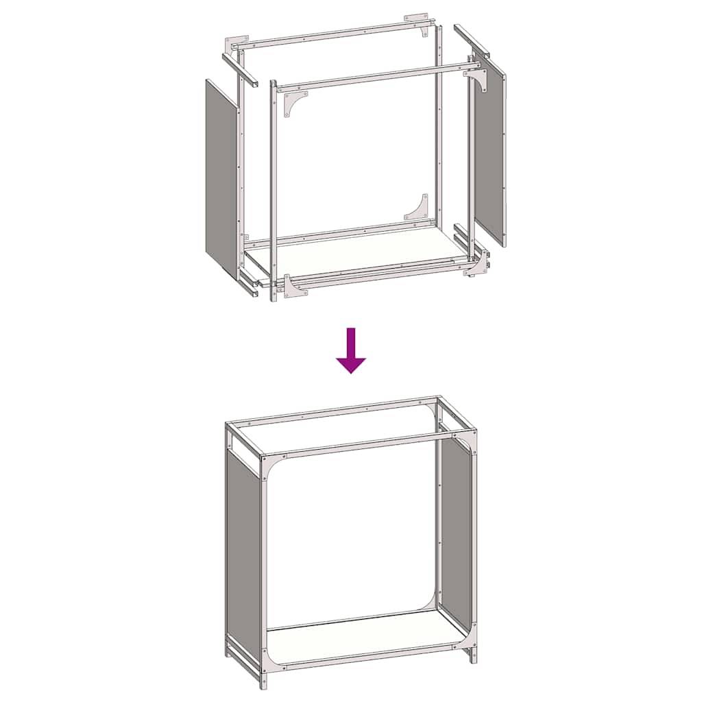 Range-bûches en Acier pour Cheminée Intérieur Design moderne Noir 60cm – ComfortXL Outdoor Living - Image 9