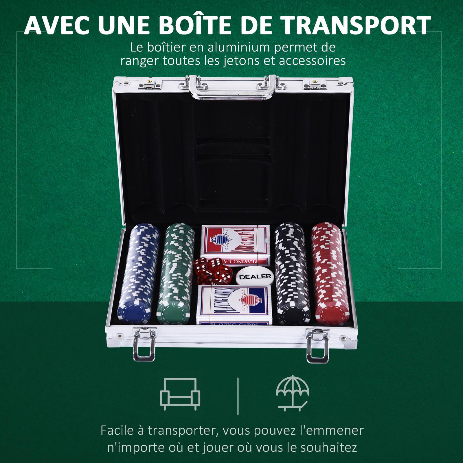 Mallette de Poker Coffret de Poker Complet avec 200 jetons 2 Jeux de Cartes + 2 clés Aluminium - Image 6