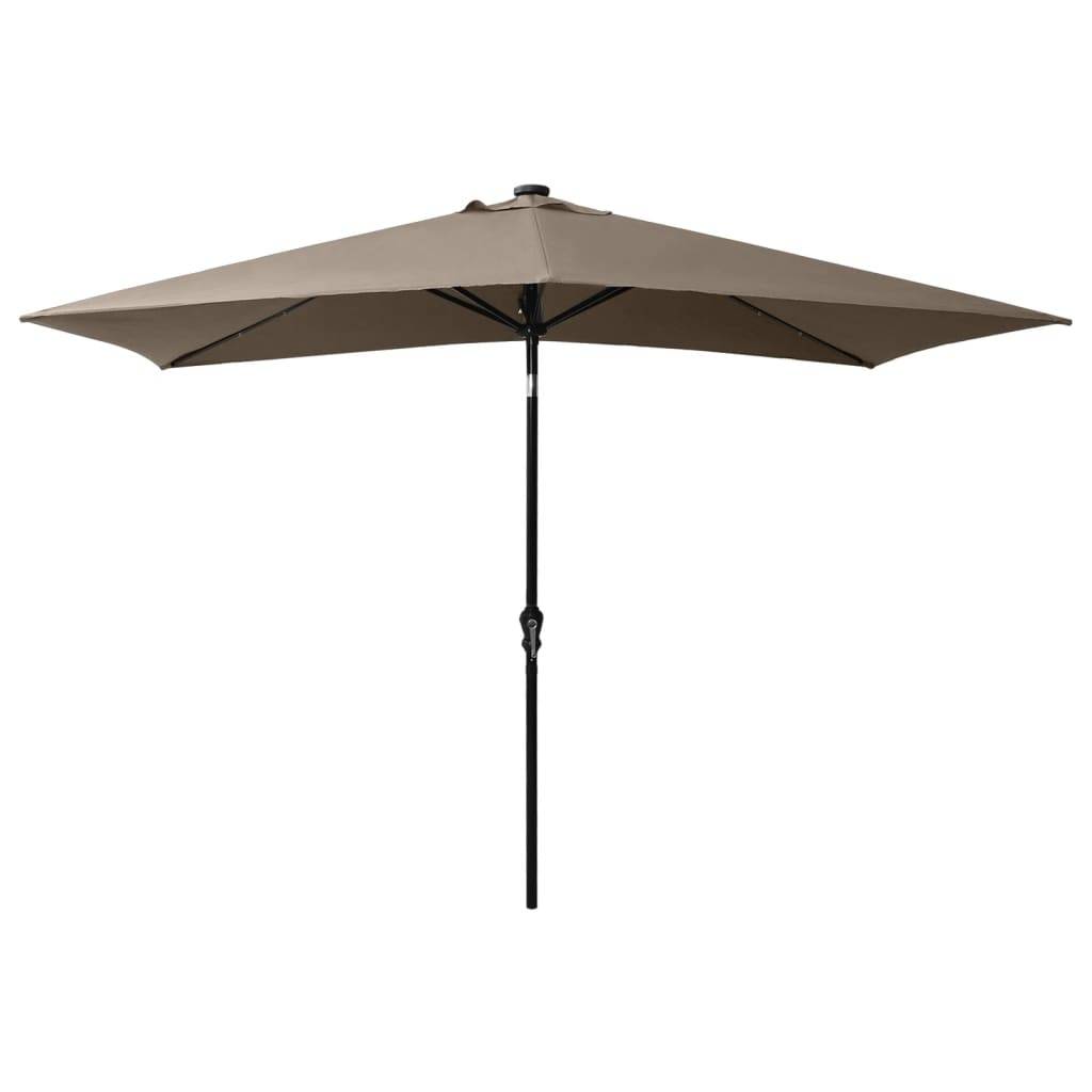 Helloshop26 - Parasol avec led et mât en acier taupe 2 x 3 m - Imagen 3