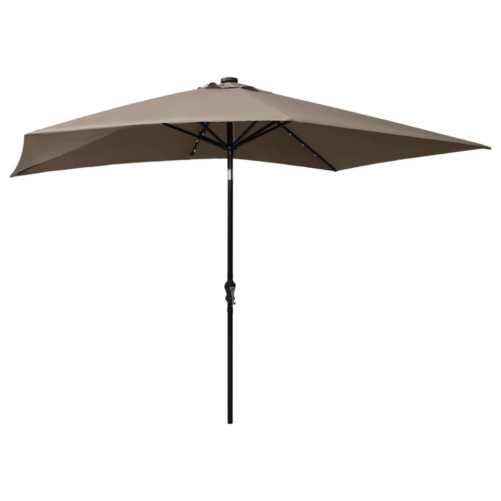 Helloshop26 - Parasol avec led et mât en acier taupe 2 x 3 m - Imagen 4