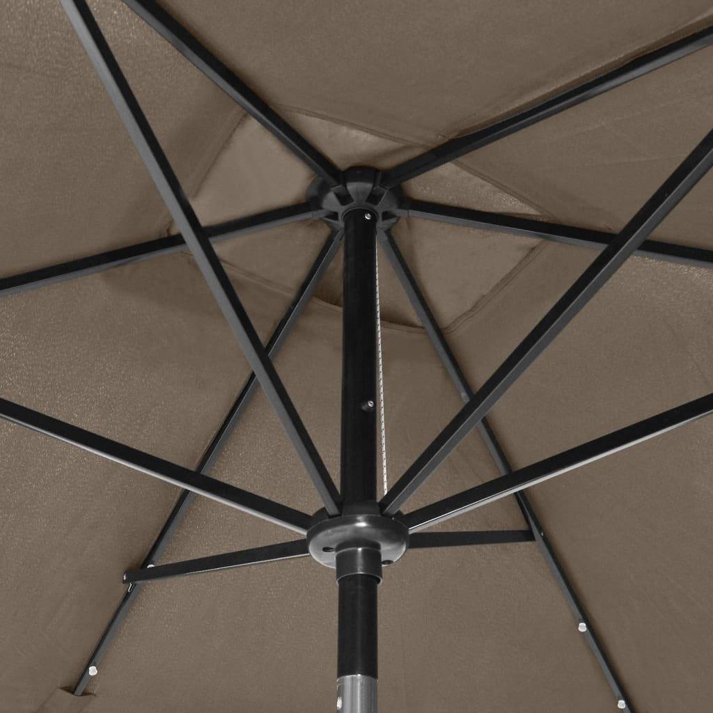 Helloshop26 - Parasol avec led et mât en acier taupe 2 x 3 m - Imagen 8