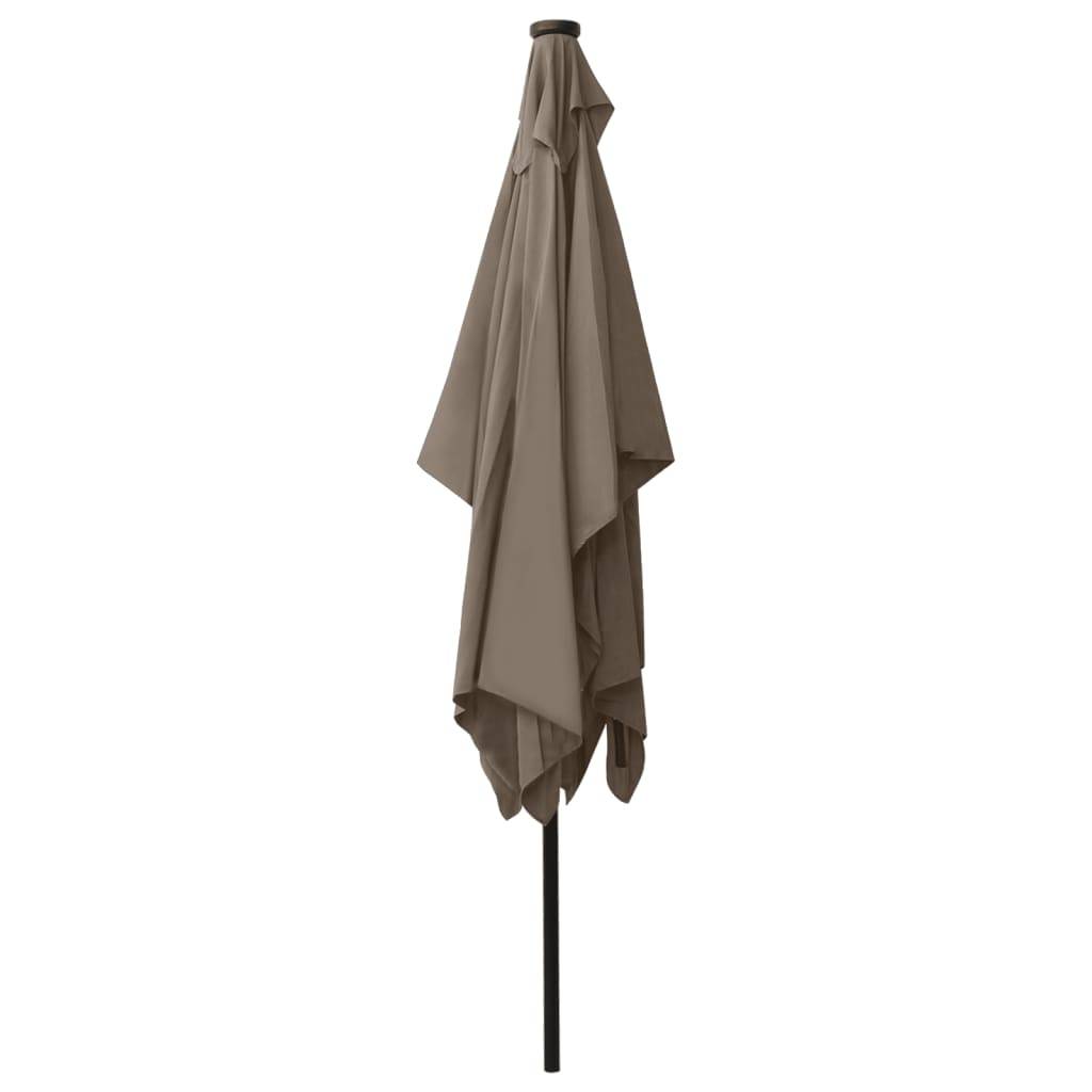 Helloshop26 - Parasol avec led et mât en acier taupe 2 x 3 m - Imagen 6
