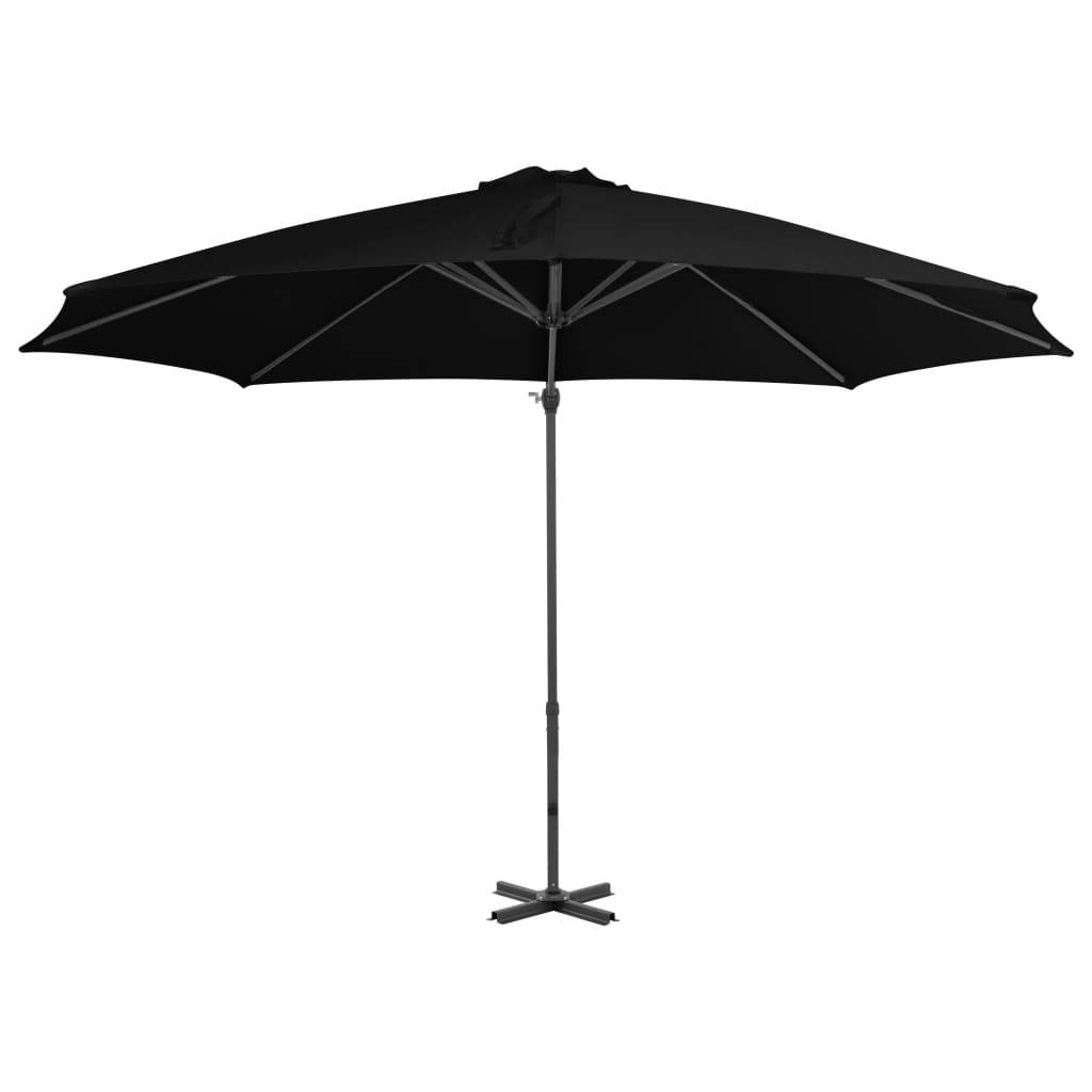 Helloshop26 - Parasol d'extérieur déporté avec mât en aluminium 300 cm noir - Imagen 2