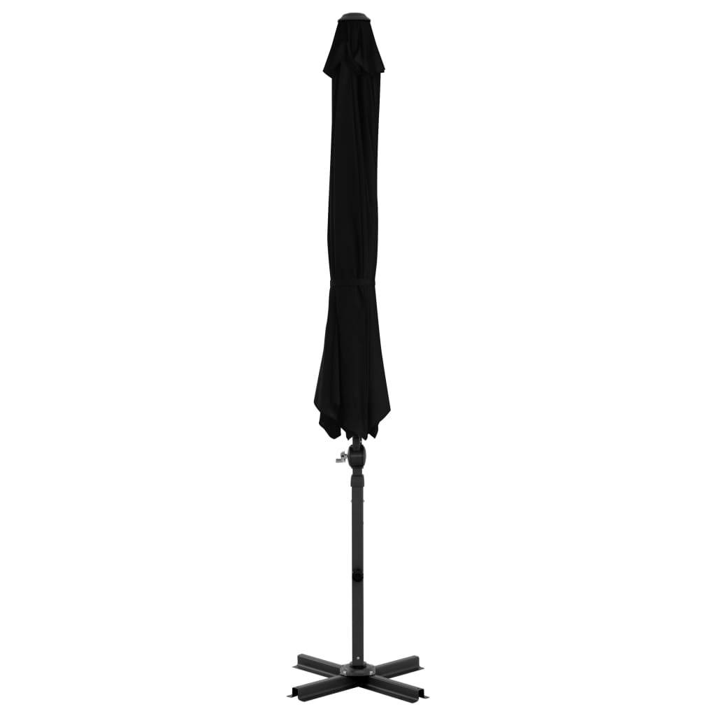 Helloshop26 - Parasol d'extérieur déporté avec mât en aluminium 300 cm noir - Imagen 3