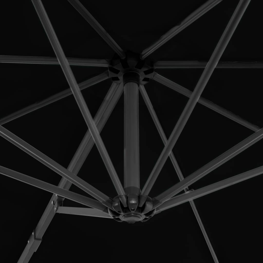 Helloshop26 - Parasol d'extérieur déporté avec mât en aluminium 300 cm noir - Imagen 5