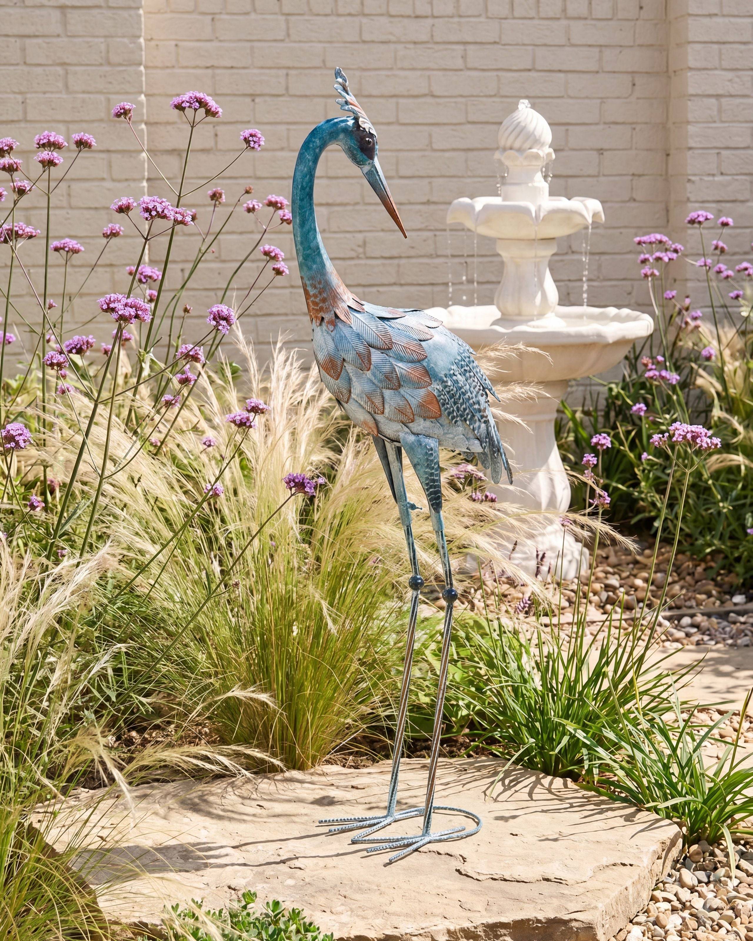 Beliani - Statue de jardin Métal Bleu AKLAN - 82x17x95- Beliani - Image 1