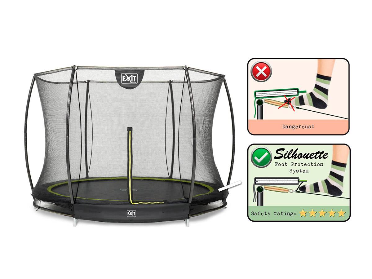 Exit Toys - Trampoline enterré Silhouette Ø 3,05 m avec filet de sécurité Noir - Exit Toys - Image 6