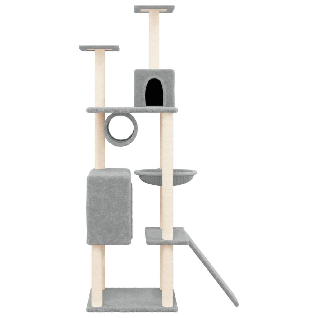 Vidaxl - Arbre à chat avec griffoirs en sisal Gris clair 168 cm vidaXL 171700 - Imagen 8