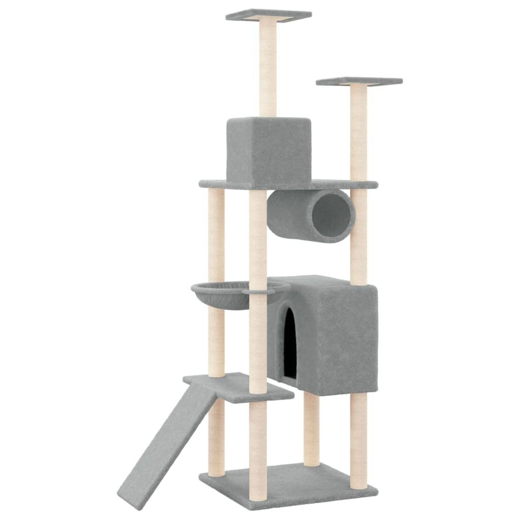 Vidaxl - Arbre à chat avec griffoirs en sisal Gris clair 168 cm vidaXL 171700 - Imagen 6
