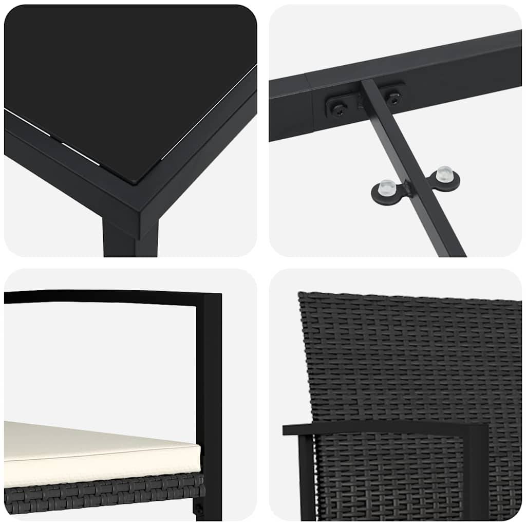 ComfortXL - Salon de Jardin 4 Places en Acier et Poly Rotin avec Coussins Confortables Noir – ComfortXL Outdoor Living - Image 9