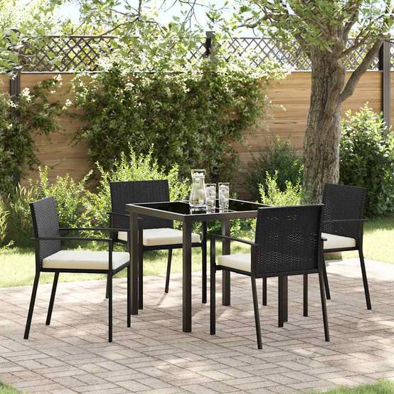 ComfortXL - Salon de Jardin 4 Places en Acier et Poly Rotin avec Coussins Confortables Noir – ComfortXL Outdoor Living - Image 1