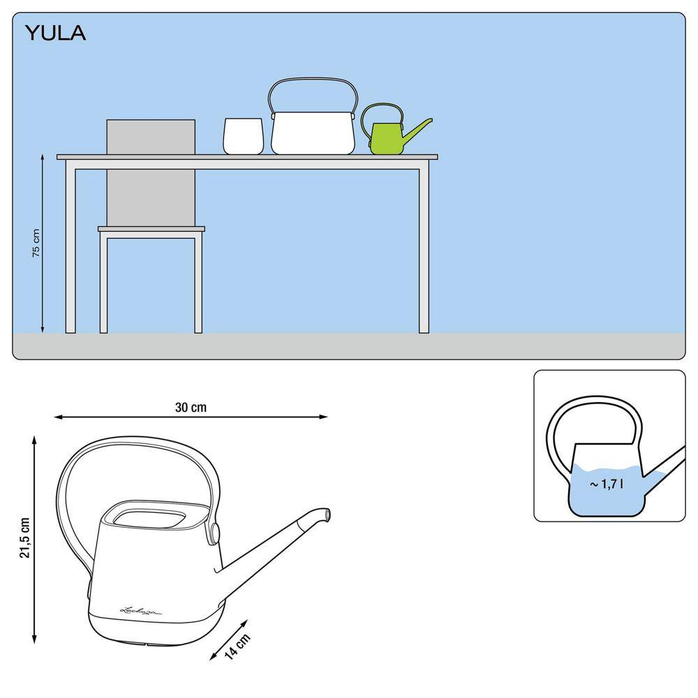 Lechuza - Arrosoir YULA blanc-gris 1,7 L Lechuza - Imagen 2
