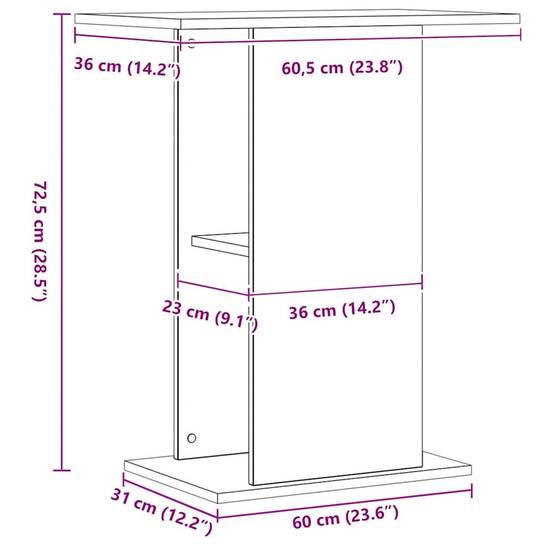 Meuble d'aquarium Bois Ingénierie Style Scandinave avec Rangement 36x60,5x72,5 cm - ComfortXL Outdoor Living - Image 9