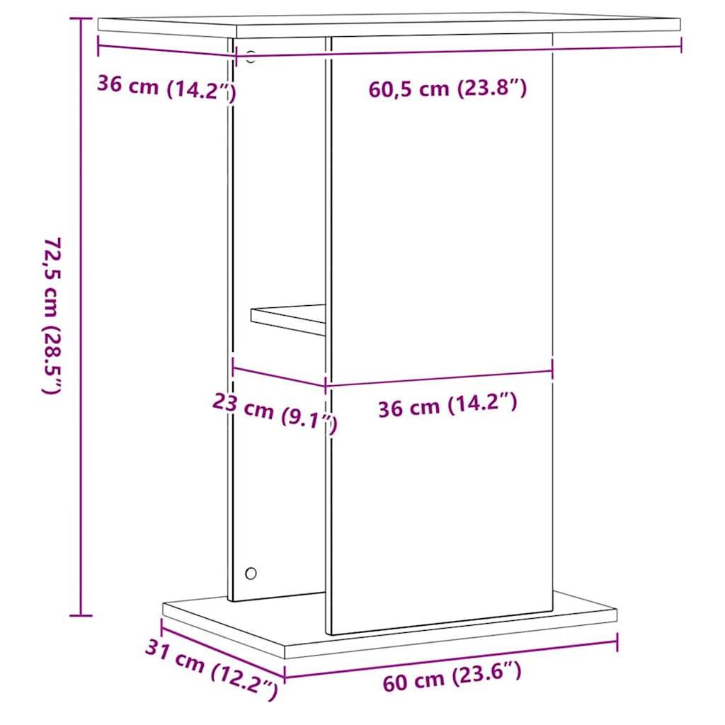 Meuble d'aquarium Bois Ingénierie Style Scandinave avec Rangement 36x60,5x72,5 cm - ComfortXL Outdoor Living - Image 9