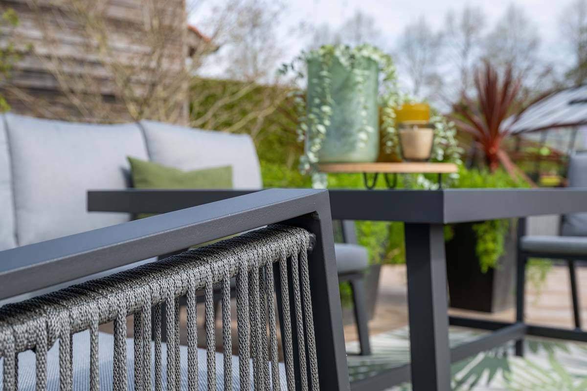 Garden Impressions - Ensemble salon de jardin Andrea - table haute - 5 places - gris clair - Imagen 5