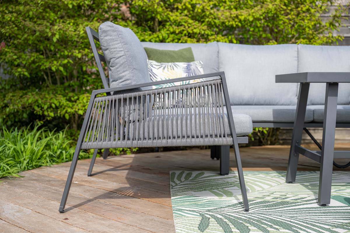 Garden Impressions - Ensemble salon de jardin Andrea - table haute - 5 places - gris clair - Imagen 4