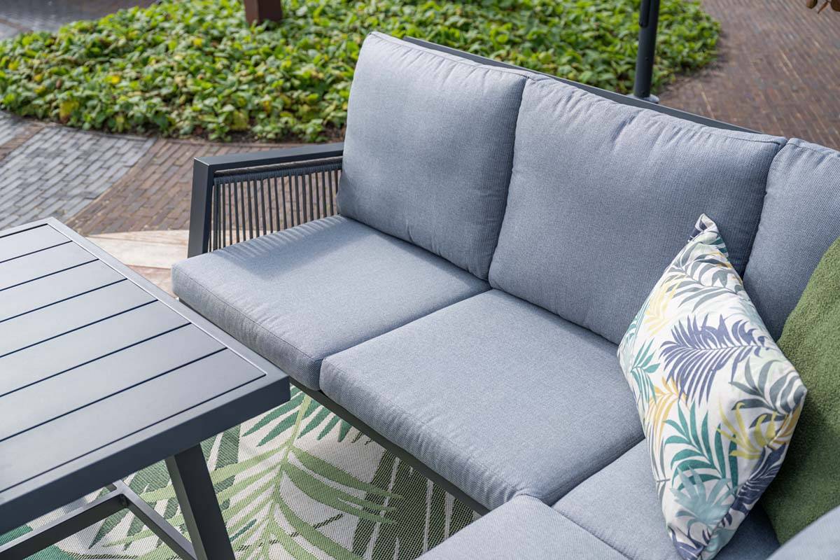 Garden Impressions - Ensemble salon de jardin Andrea - table haute - 5 places - gris clair - Imagen 6
