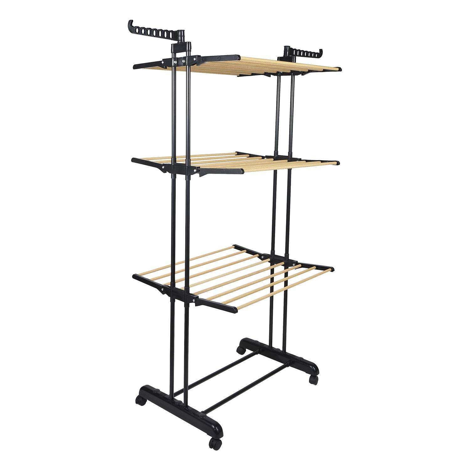 Importdistrib - Etendoir séchoir a linge  Effet Bois 3 Etages 73x64x173cm IMPORTDISTRIB - Imagen 4