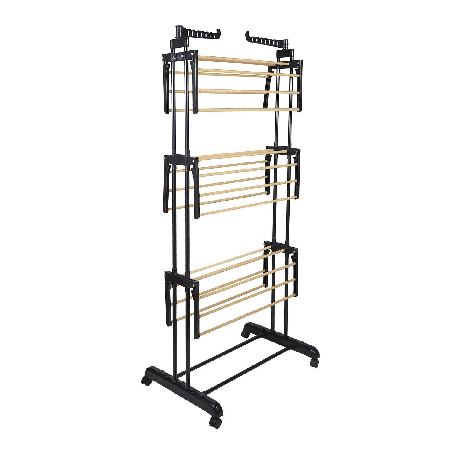 Importdistrib - Etendoir séchoir a linge  Effet Bois 3 Etages 73x64x173cm IMPORTDISTRIB - Imagen 3
