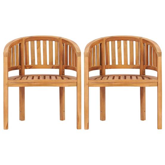 Chaises en forme de banane bois de teck naturel 68 x 52 x 86 cm (lot de 2) - PANGIVO - Image 4