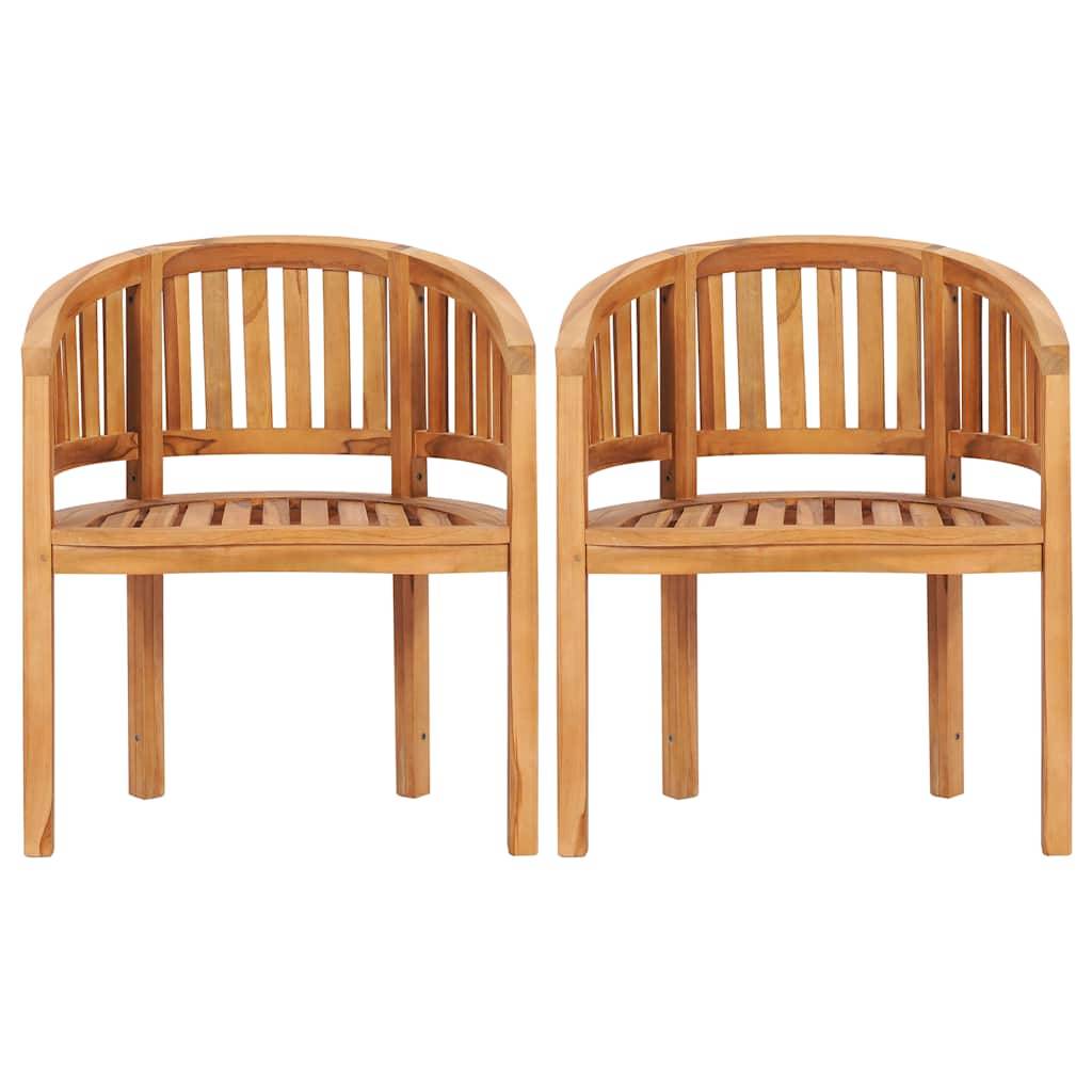 Chaises en forme de banane bois de teck naturel 68 x 52 x 86 cm (lot de 2) - PANGIVO - Image 4