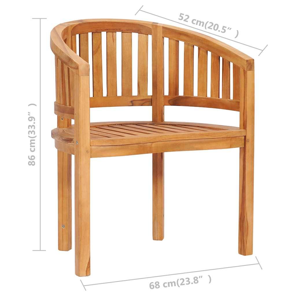 Chaises en forme de banane bois de teck naturel 68 x 52 x 86 cm (lot de 2) - PANGIVO - Image 9