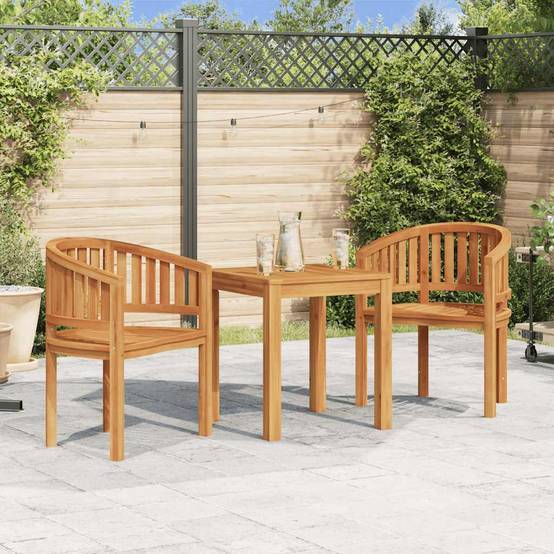 Chaises en forme de banane bois de teck naturel 68 x 52 x 86 cm (lot de 2) - PANGIVO - Image 1