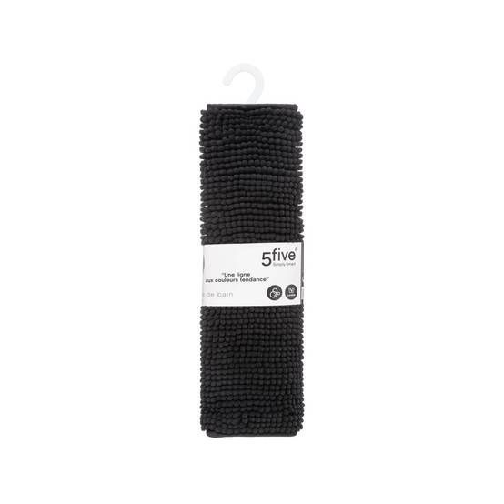 Tapis de Salle de Bain "Chenille" 50x80cm Noir - Image 5
