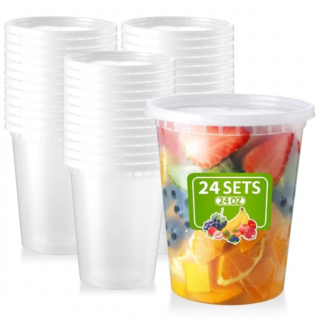 24 contenants 720 ml, couvercles hermétiques - Image 1