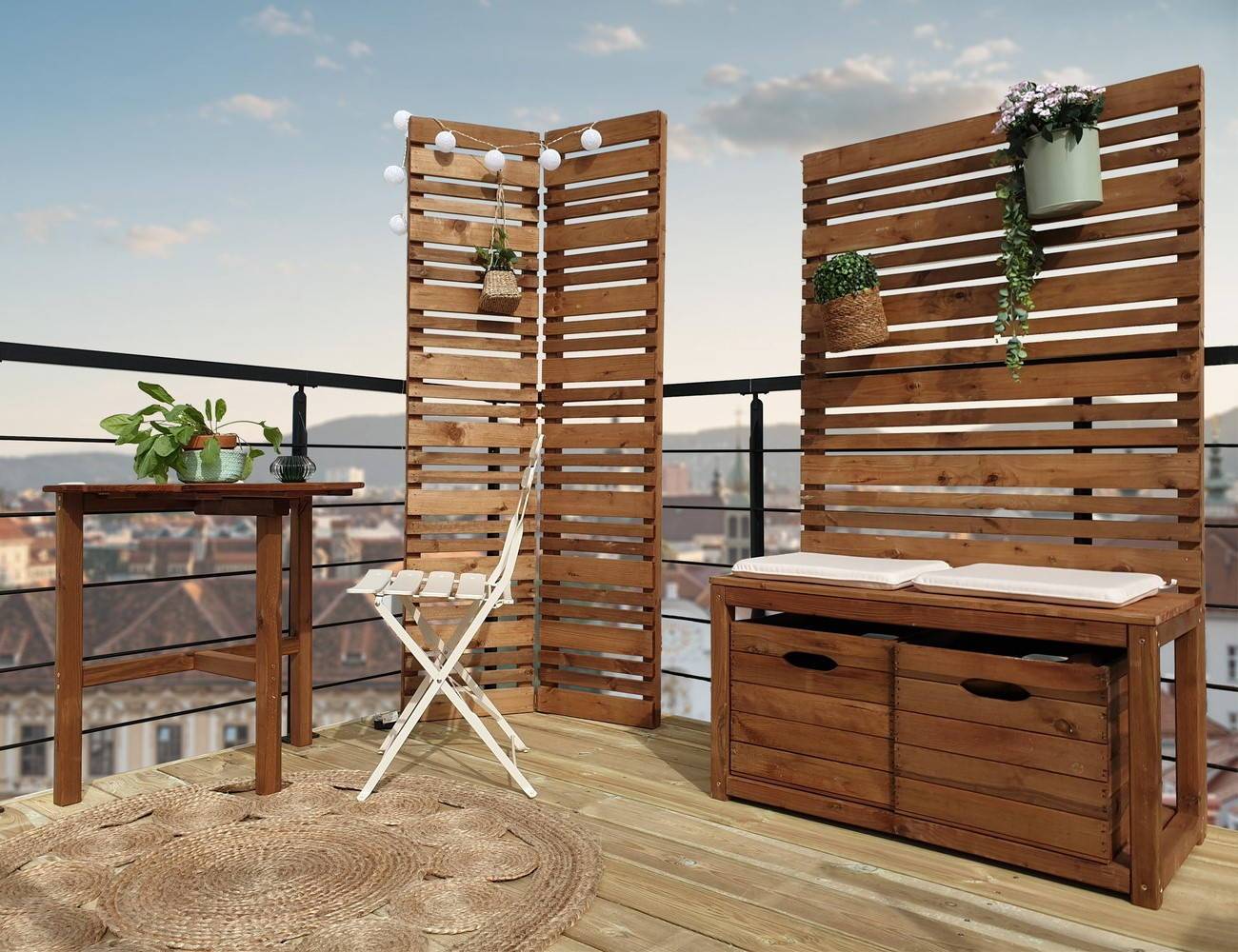 Jardipolys - Brise-vue pliant LIGN Z 80 x 180 cm, ép.1,6cm - pin classe 3 FSC ® Jardipolys - Imagen 5