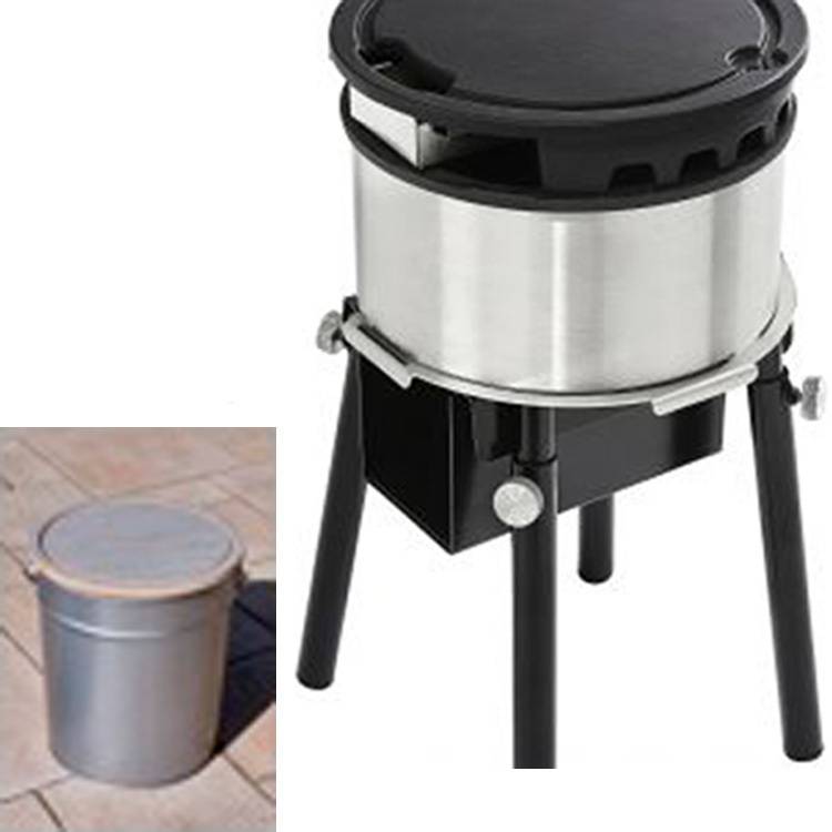 QAÏTO BBQ camping plancha brasero aux pellets Seau epoxy ARGENT - Image 7
