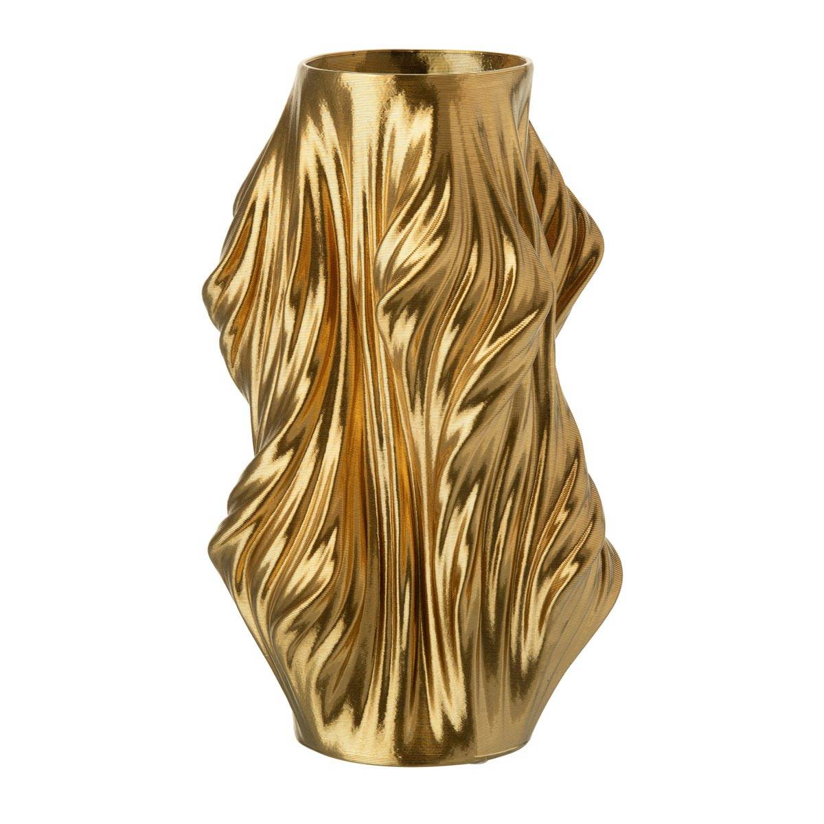 J-Line - Vase Déco en Porcelaine "Impression 3D" 41cm Doré - Image 1