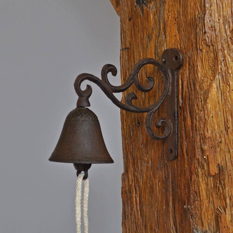 Cloche Carillon En Fonte 12x8x13cm - Sonnette Porte D'Entrée Vintage Style Brocante
