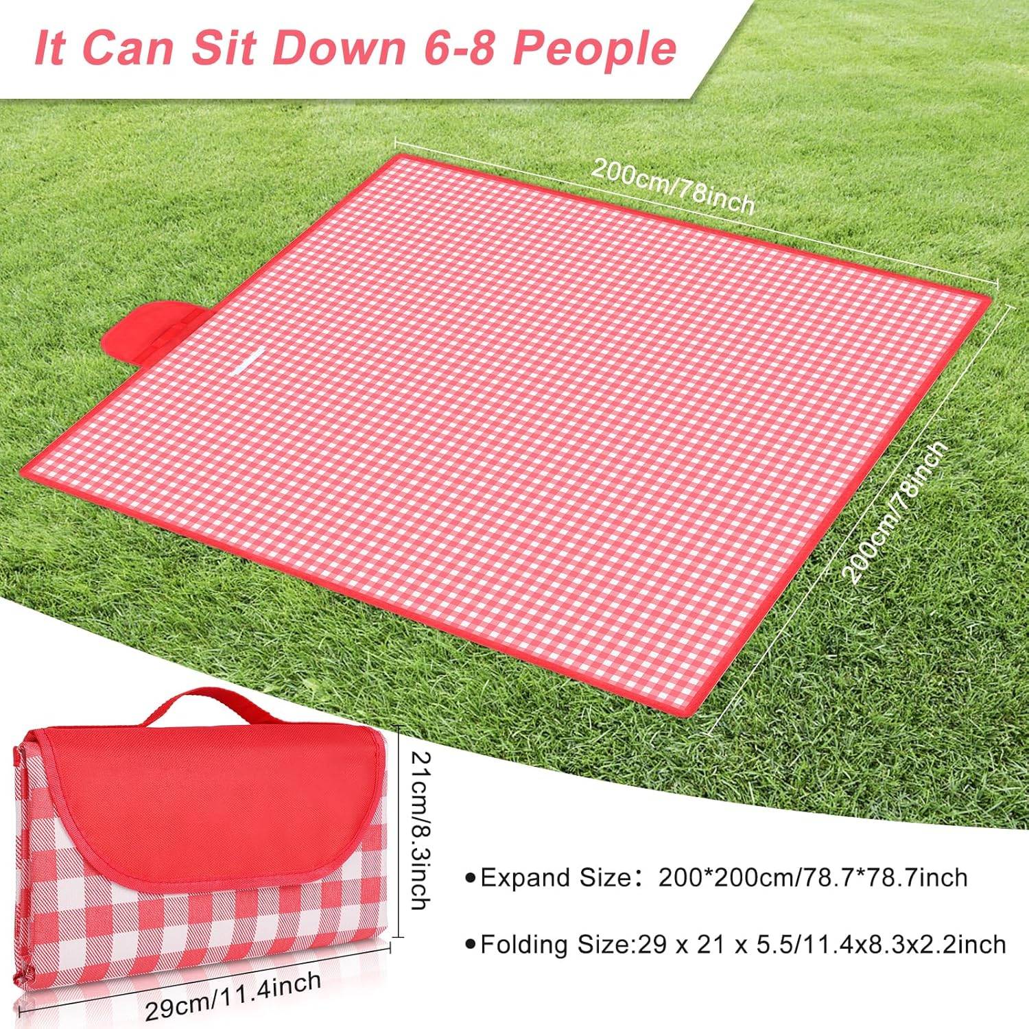 HUTHI Couverture Pique Nique 200 X 300, Tapis De Plage Anti Sable