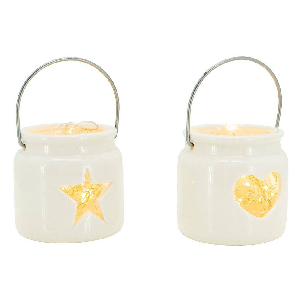 Aubry Gaspard - Photophore en verre teinté Noel (Lot de 2) - Imagen 2