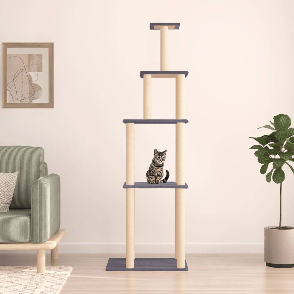 Vidaxl - Arbre à chat avec griffoirs en sisal gris foncé 183 cm vidaXL 171746 - Image 1