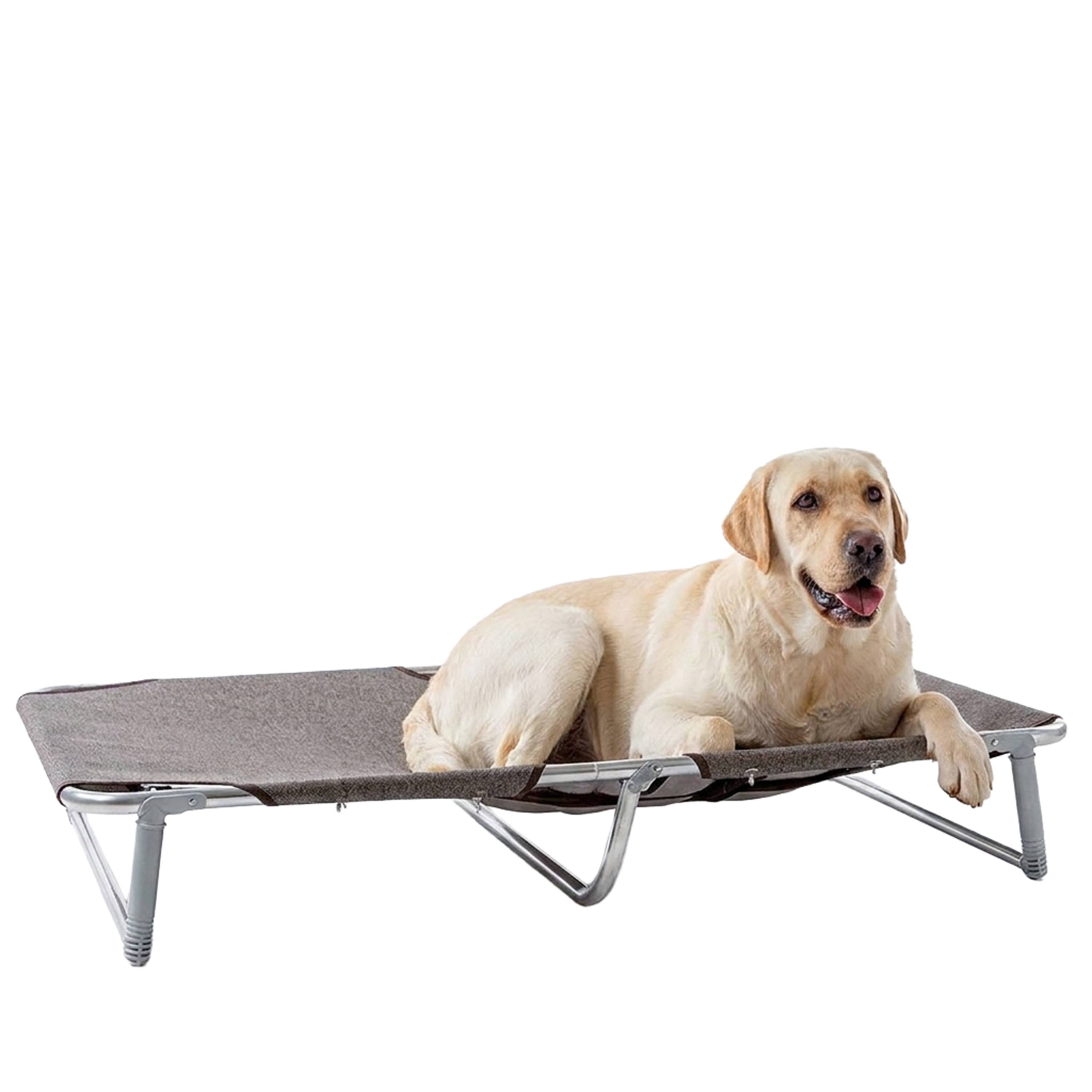 Ferplast - Ferplast Lit pliable pour chiens DREAM 115, avec structure solide en aluminium avec élastiques renforcés, toile en tissu, 119 x 79 x h 18 cm Taupe - Imagen 6