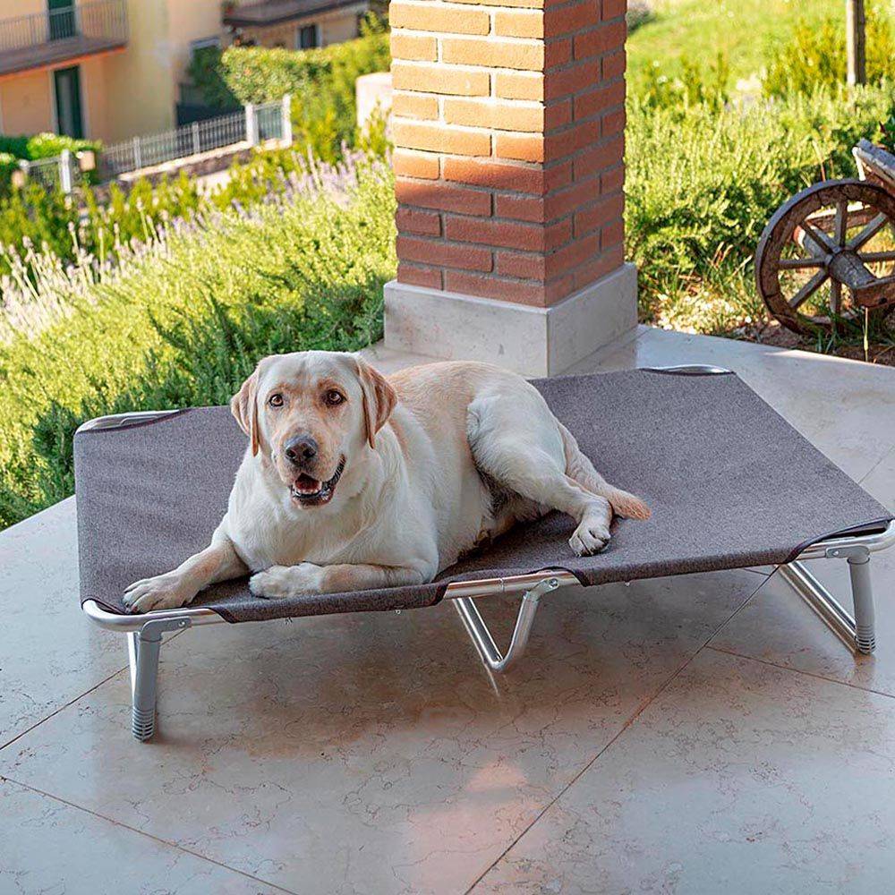 Ferplast - Ferplast Lit pliable pour chiens DREAM 115, avec structure solide en aluminium avec élastiques renforcés, toile en tissu, 119 x 79 x h 18 cm Taupe - Imagen 5