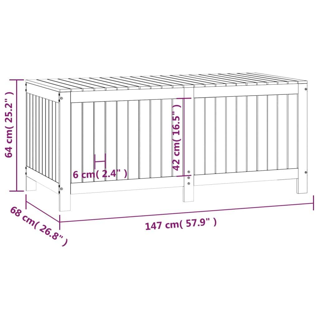 Helloshop26 - Coffre boîte meuble de jardin rangement 147 x 68 x 64 cm bois massif de pin - Imagen 6