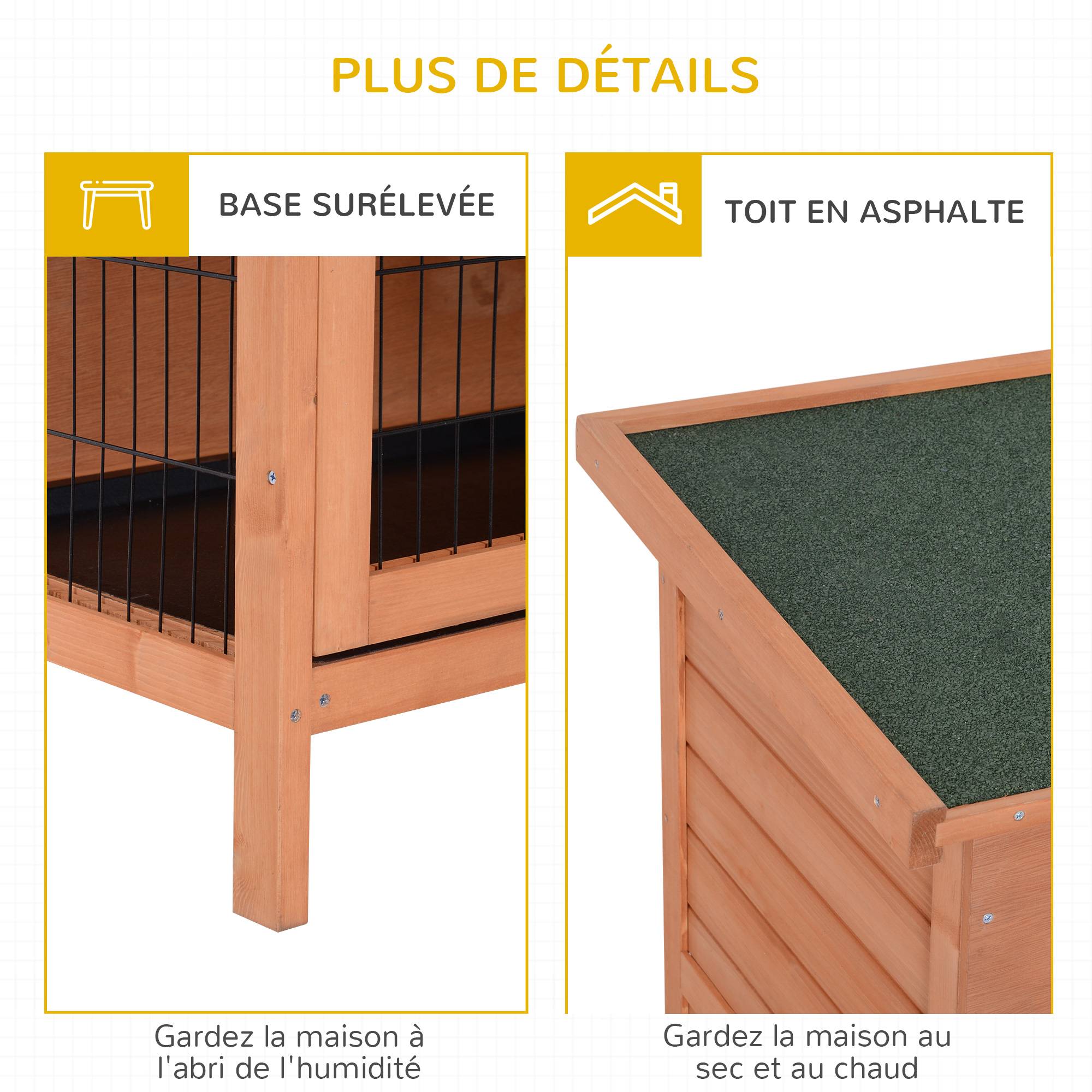 Clapier sur pieds bois pin double niveau plateaux coulissants 137x50x93cm rouge - ComfortXL Outdoor Living - Image 9