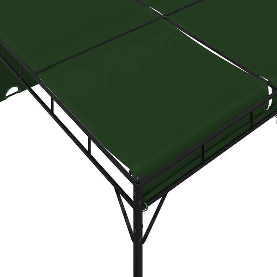 Pergola Bioclimatique Aluminium Polyester Jardin Toit Lames Rideaux Inclus 4x3m Vert - ComfortXL Outdoor Living - Image 6