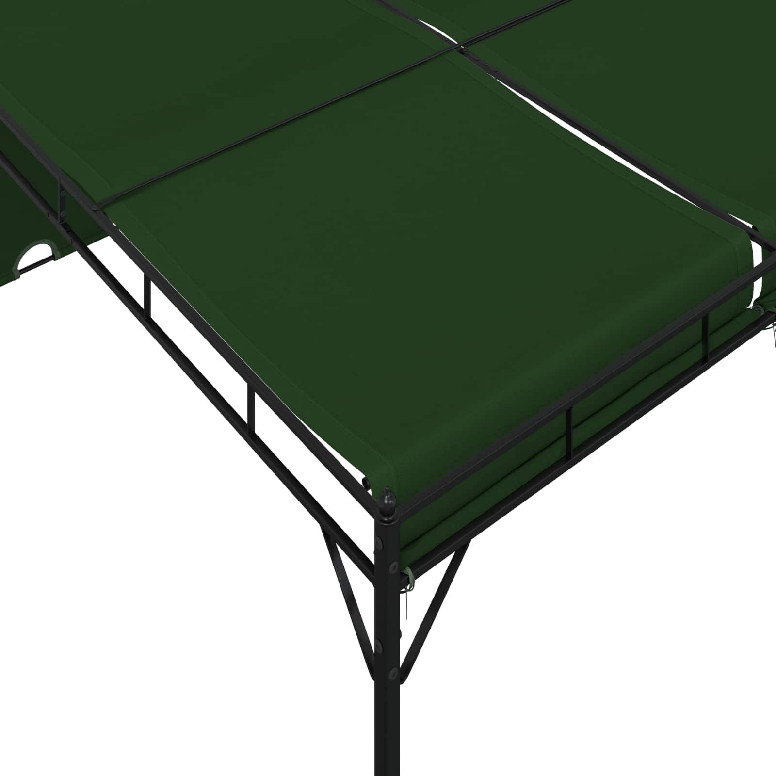 Pergola Bioclimatique Aluminium Polyester Jardin Toit Lames Rideaux Inclus 4x3m Vert - ComfortXL Outdoor Living - Image 6