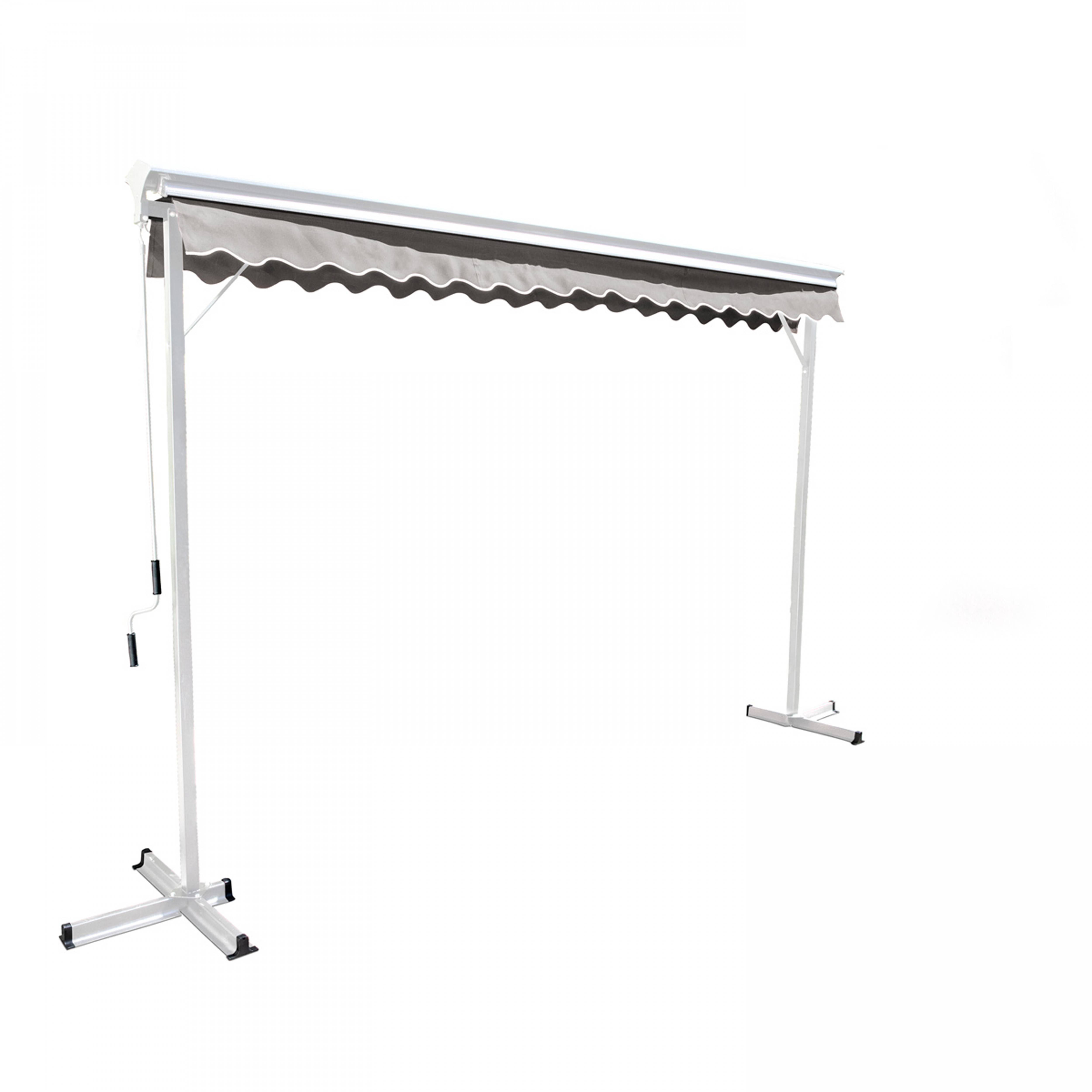 Oviala - Store double pente 3x3m en aluminium écru Trinidad - Oviala - Imagen 3