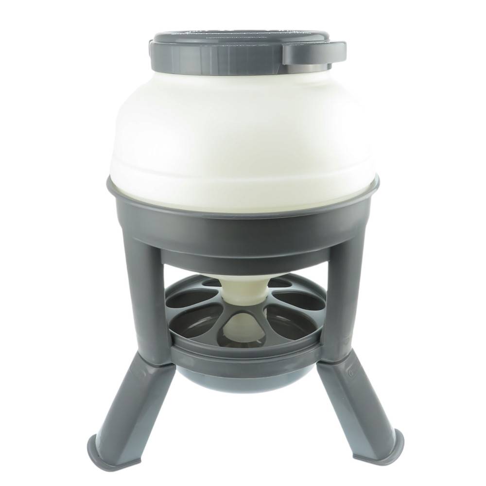 Mangeoire en plastique sur pieds, 20 Litres, pour poules - Image 1