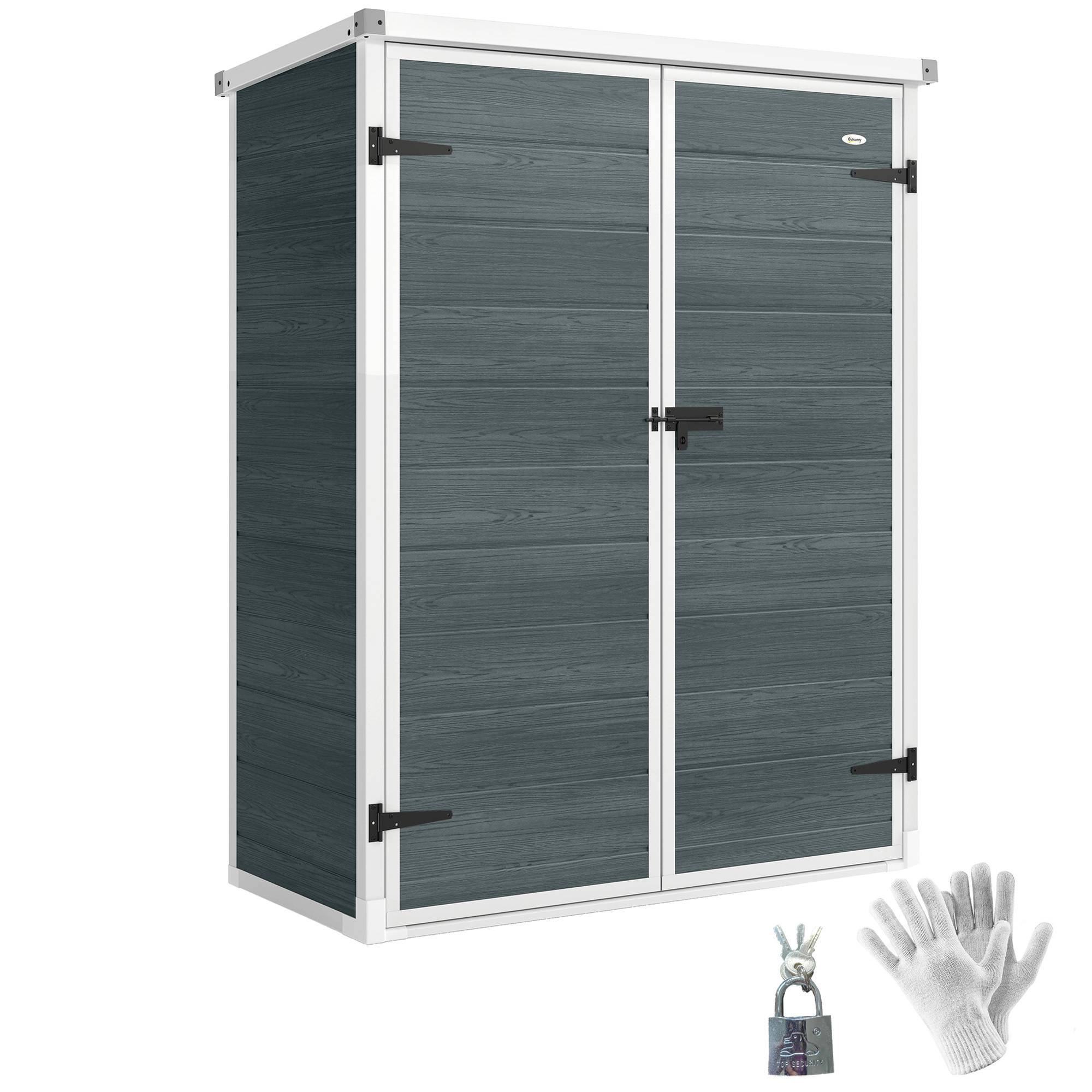 Abri de jardin polypropylène gris 134 x 68,5 x 170 cm - PANGIVO - Image 1